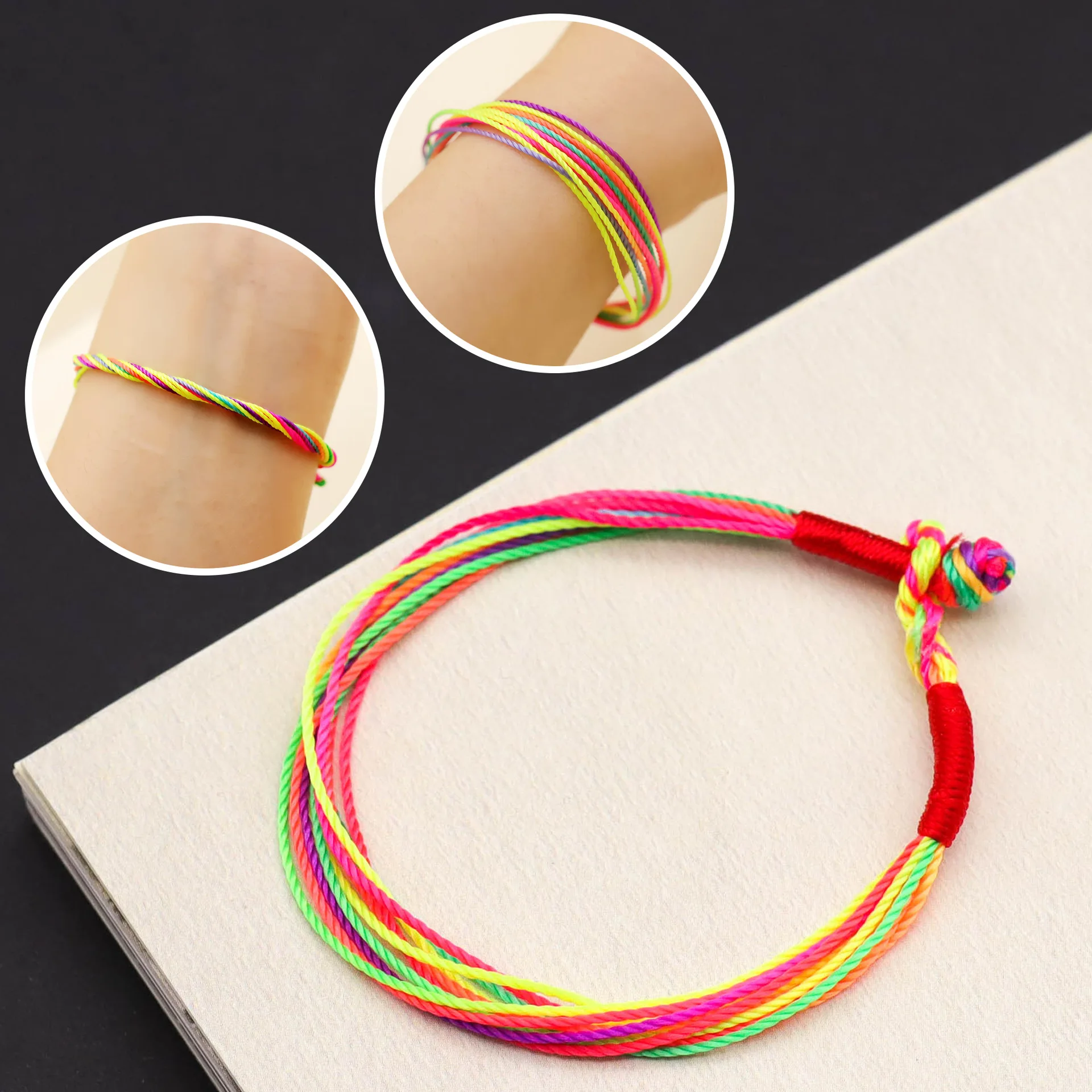 10pcs Colorful rope bracelet hand-wound five-color thread braided rope couple bracelet bracelet