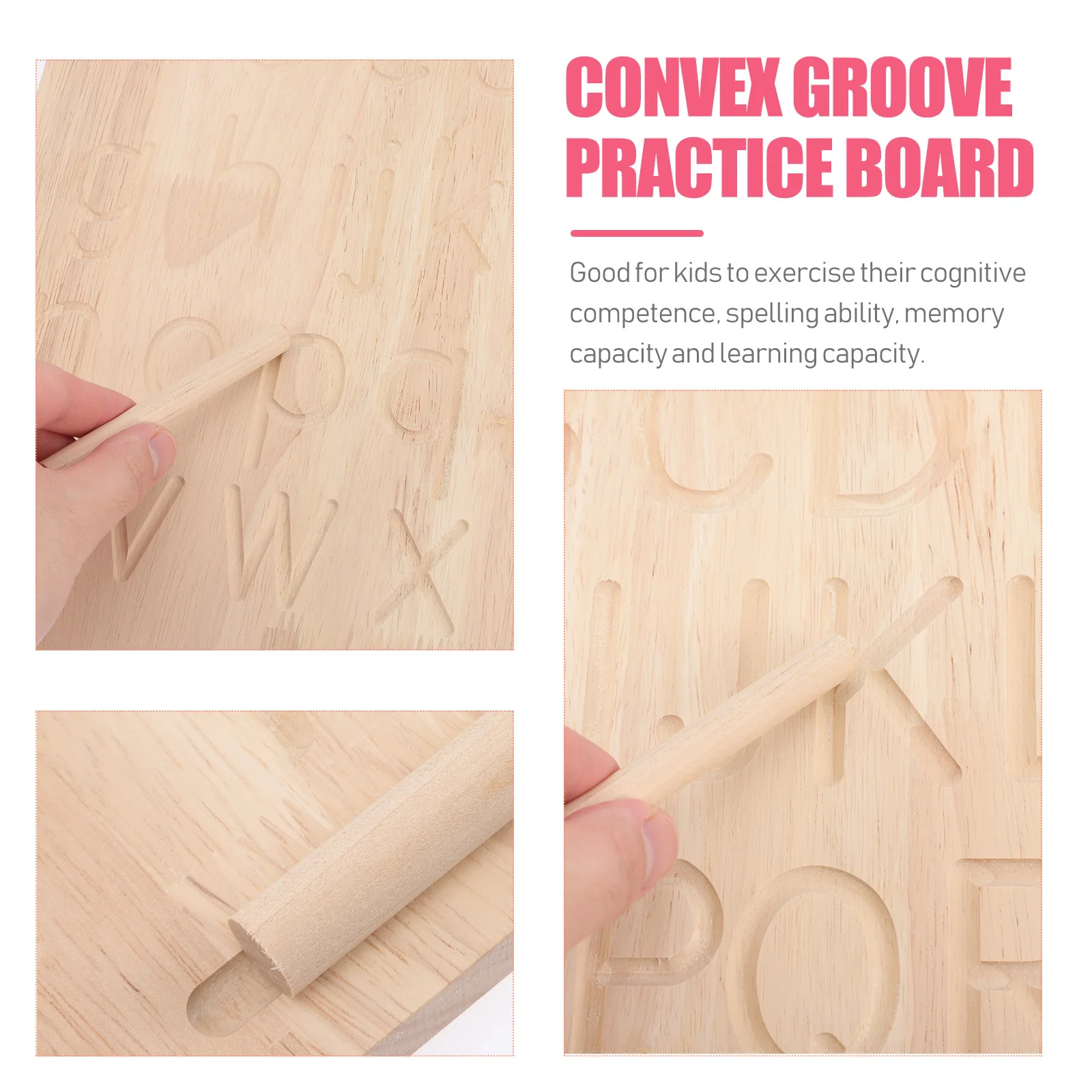 

Wooden Calligraphy Double Sided Alphabet Tracing Tool Educational Toy Alphabet Exercise Board Math Learning Plaything