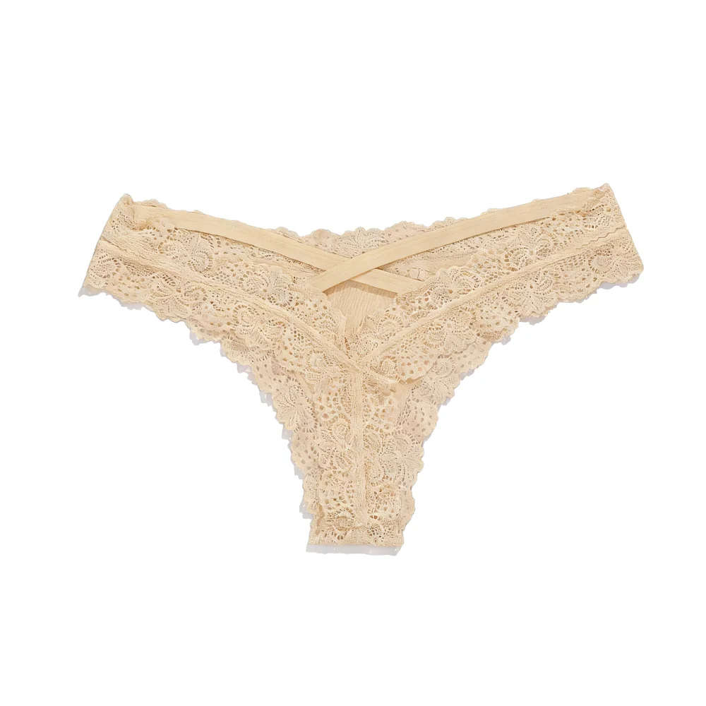 Sweet Hollow Underwear Women Breathable Low Waist Lady Panties Briefs Seamless Lace Thong Gifts
