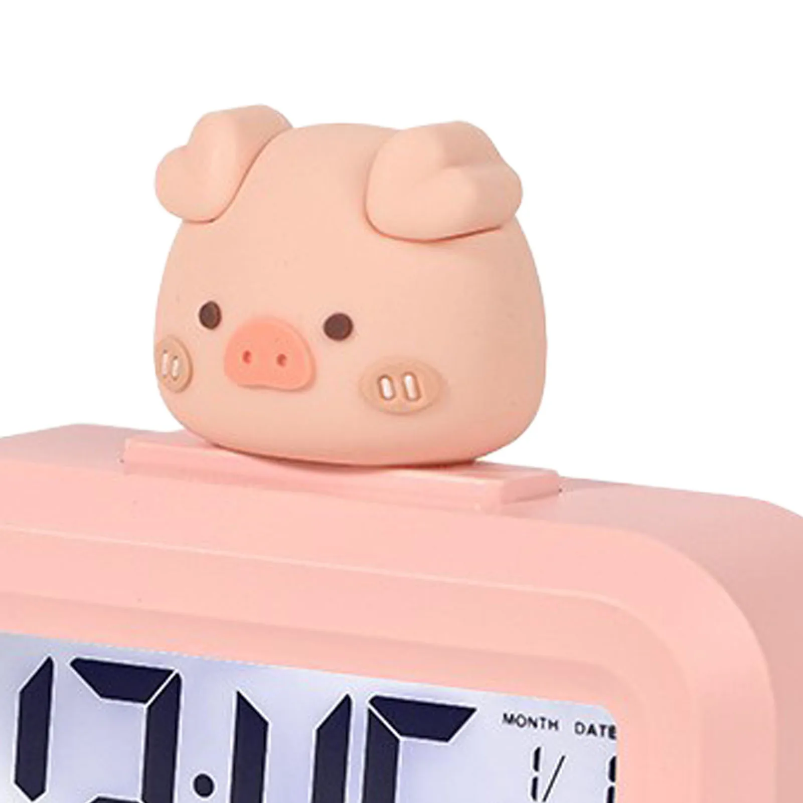 ساعة إلكترونية كرتونية لطيفة مع شاشة ليد ، منبه سطح المكتب ، البيانات ، الوقت ، التقويم ، درجة الحرارة