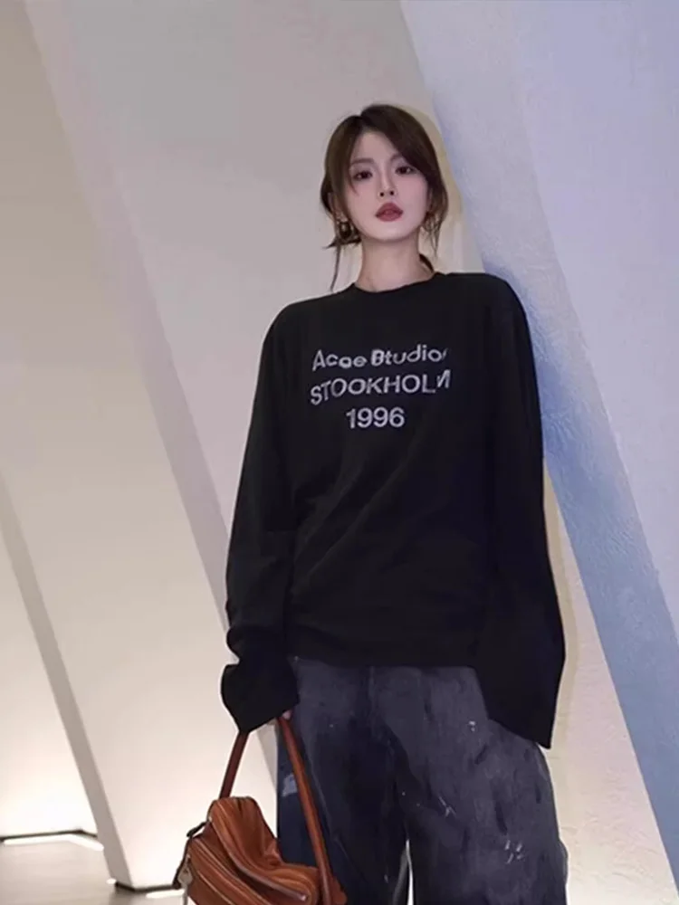 Coréen Sle Chic Bla lettre impression Protection solaire couvrir haut femmes été sangle longue Sve T-irt mince vêtements d'extérieur