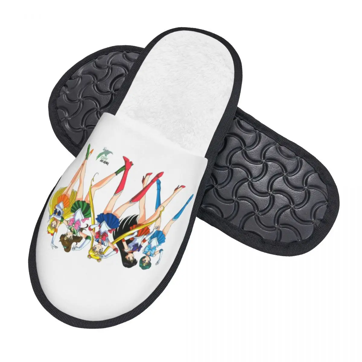 Custom Japanese Shojo Manga Sailor House Slippers Women Comfy Memory Foam Anime Moon Girl Slip On Spa Slipper Shoes