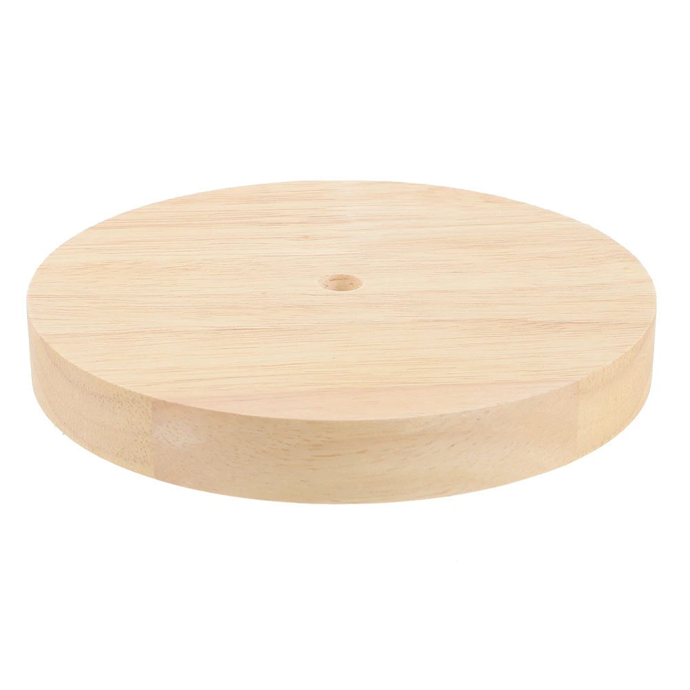 Robusta base da tavolo in legno massello, supporto rotondo in legno fai da te, per camera da letto, soggiorno, studio, base in legno naturale con fori per cavi, facile