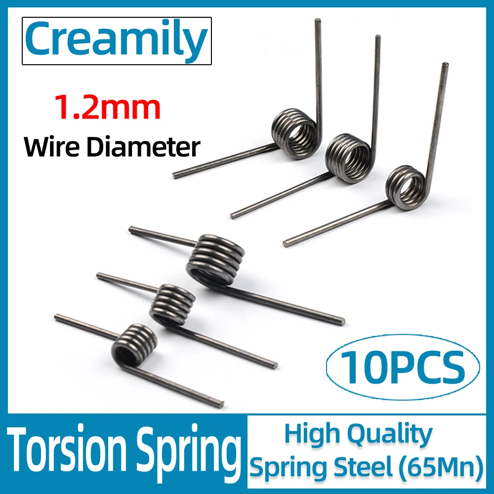 

Creamily 10PCS Wire Diameter 1.2mm Small V-Shaped Torsion Spring Clamp 60-180 Multifunctional Degrees Coil 3/6/9 65Mn Steel