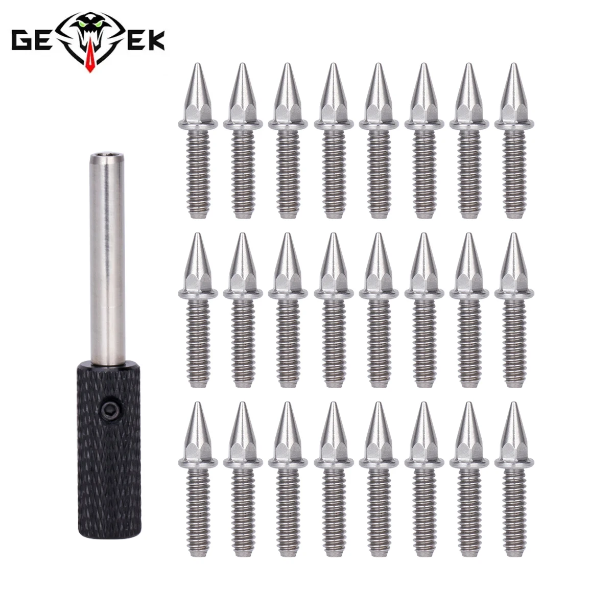 24Pcs M3 Metal Spike Hex Screws Wheel Hex Hub Screw With Screwdriver for 1/10 1/8 RC Crawler Car DIY