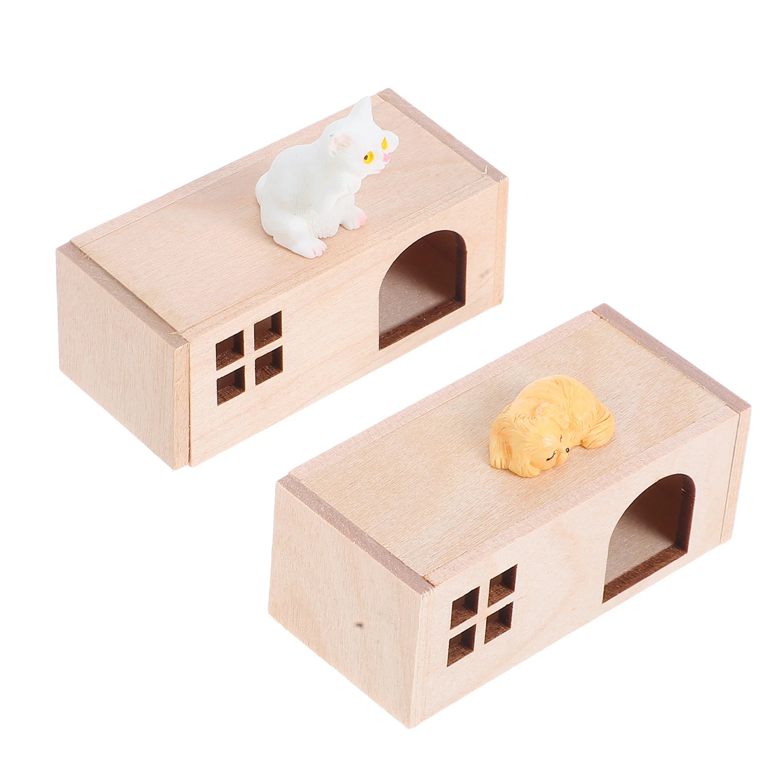 

1 комплект, реалистичные миниатюры из смолы для кошек, щенков, масштаб 1:12, аксессуары для деревянного дома для домашних животных, украшение для кукольного домика, миниатюрные фигурки собак