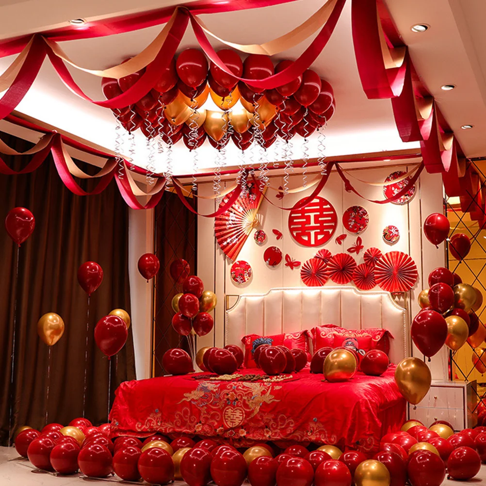 

2Pcs New Year Wave Banner Red Festive Party Decorations Precise Cutting Crafts Lightweight
