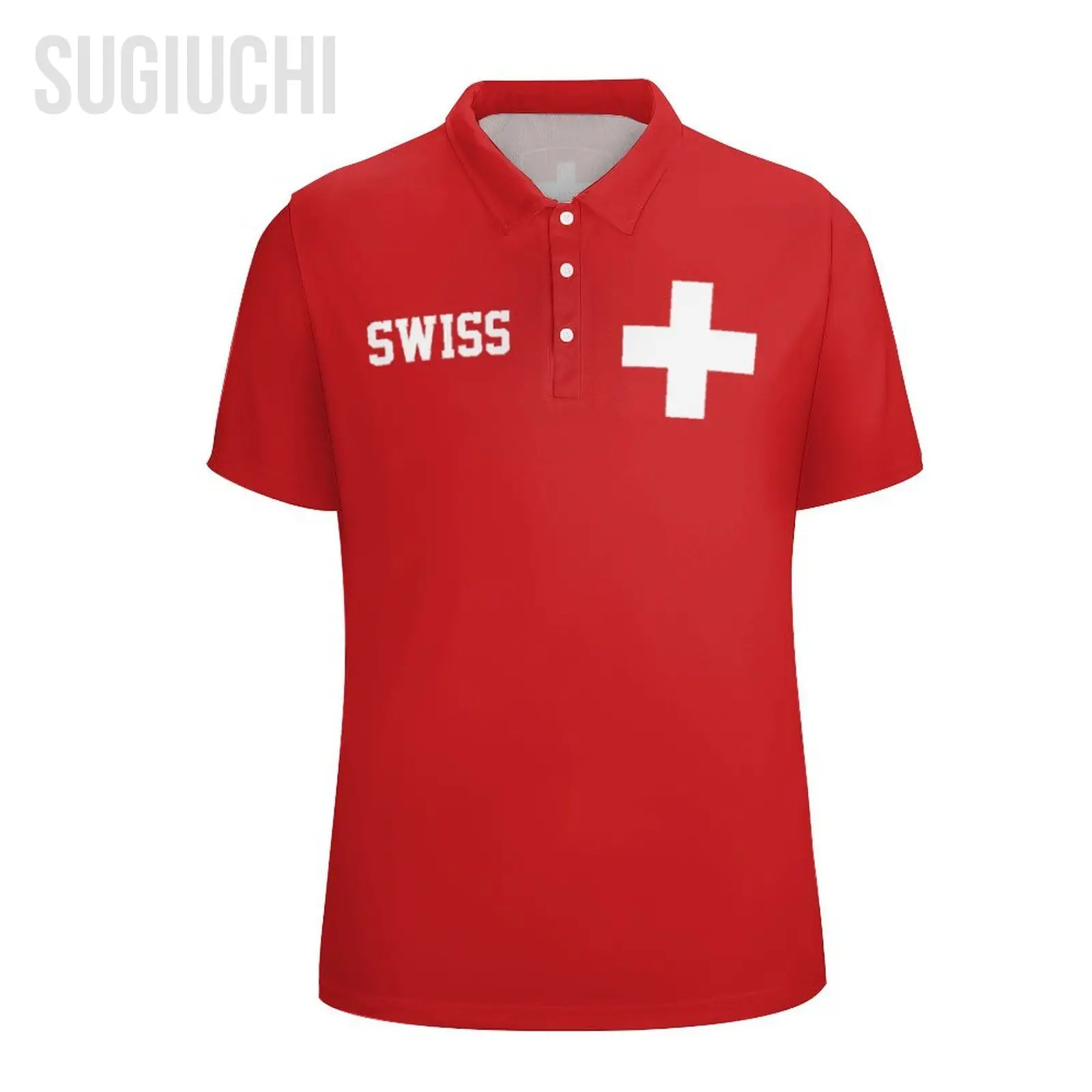 Unisex Polo Shirt Switzerland Flag Swiss Suisse 3D Print Man Polo Fashion Clothing Tracksuits Short Sleeves