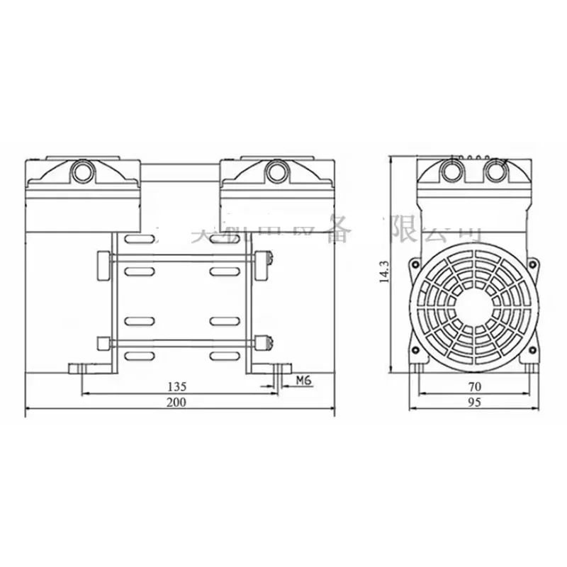 Small Air Compressor Head 230W 8KG Oil-Free Piston 1400RPM Silent Booster Air Pump AC 110V/220V for Factory Direct Sale