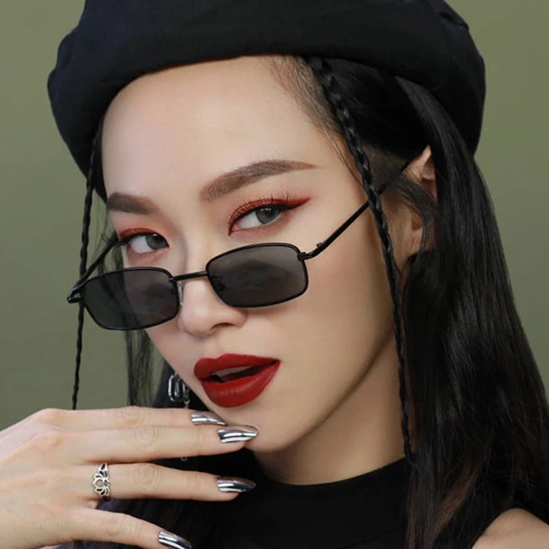 Retro Quadrat Sonnenbrille Candy Farbe Vintege Metall Katze UV400 Weibliche Sommer Straße Brillen für Frauen Korea Stil Gafas De Sol – Detail 10