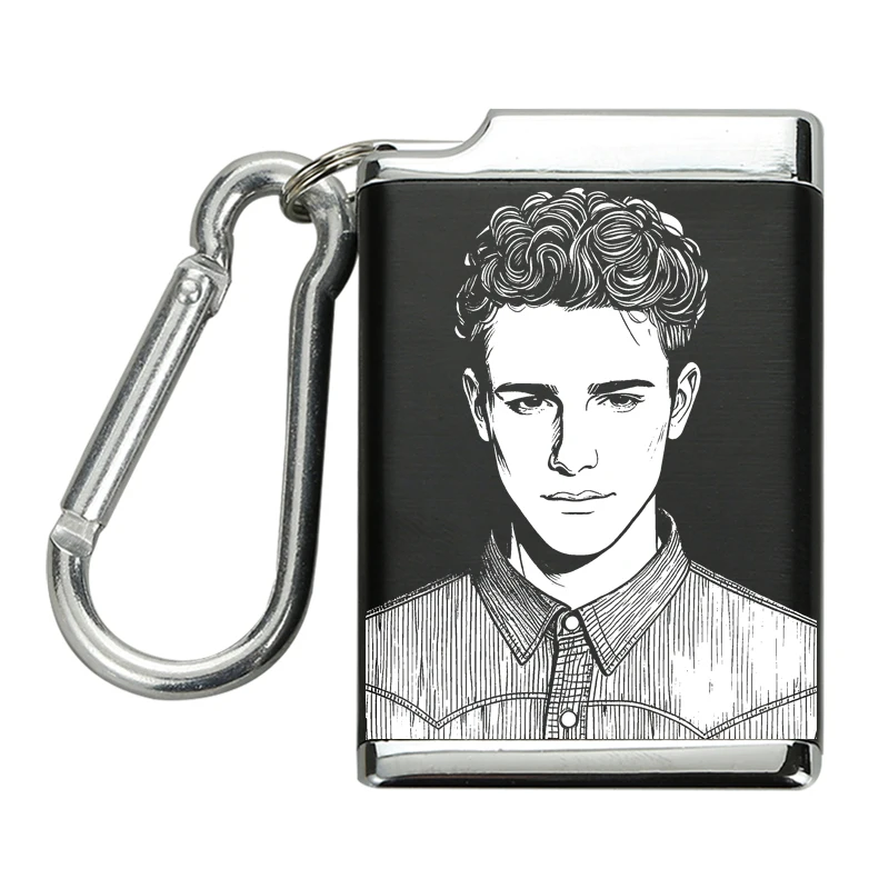 

Portable Outdoor Mini Ashtray Personalized Custom Photo LOGO Name Metal Cigarette Ash Tray with Keychain Smoking Gift for Man