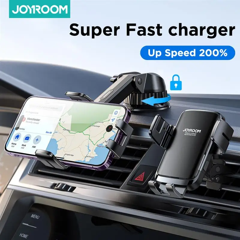 

Joyroom 15W Wireless Charger Car Phone Holder Car Charger Stable Rotatable Air Vent Dashboard Phone Holder Car Charger Support