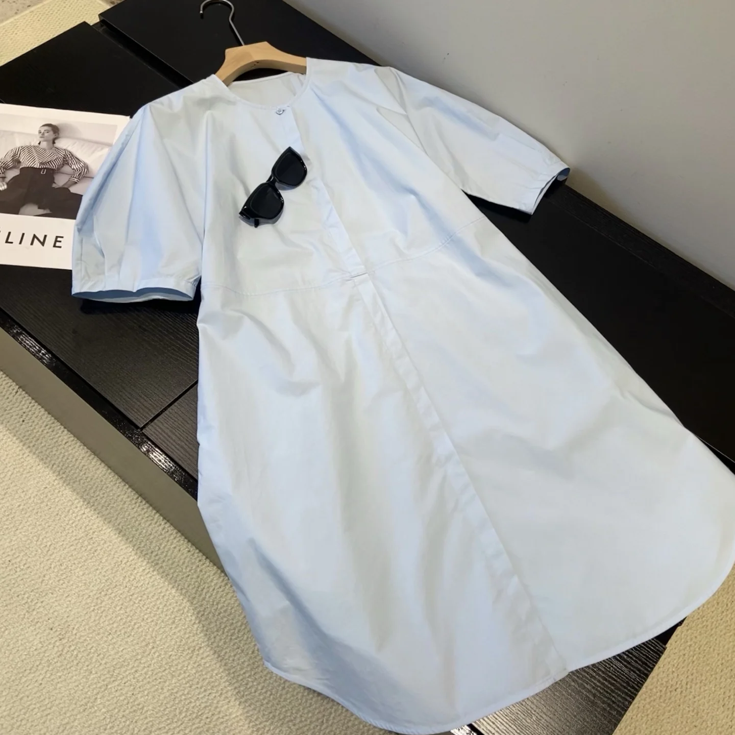 

Nordic C800 Intellectual Style Shirt Dress Short Sleeve Dress Cotton 100% Summer 2025 Women's Fashion Dress