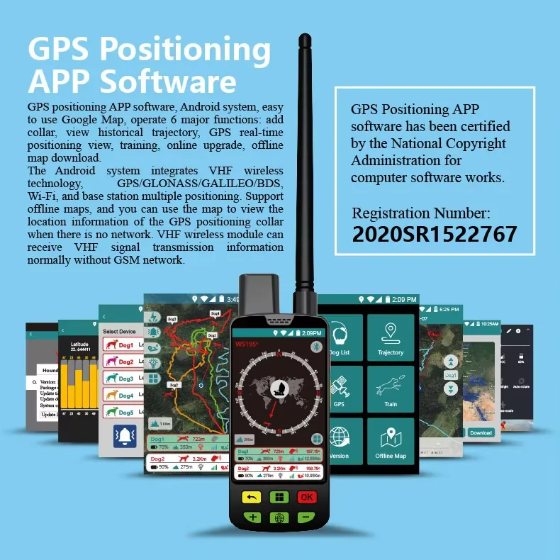 Eseek Eseek الثورية AI الذكية طوق بكلاب GPS المقتفي متعدد كوكبة غاليليو/BDS مقاوم للماء gud