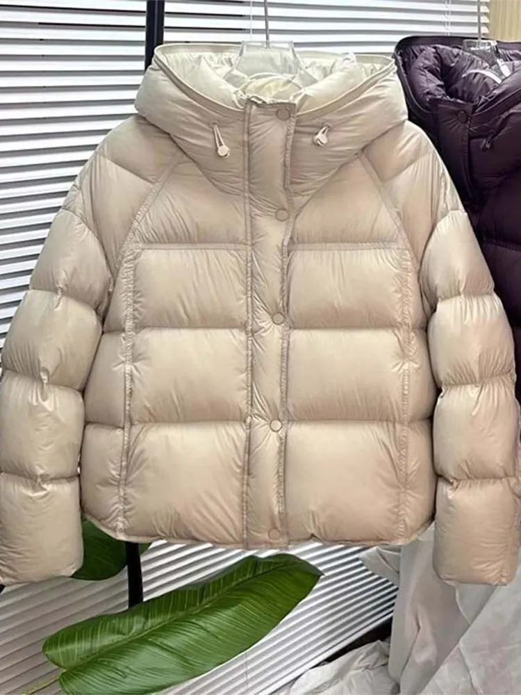 

Women's Thiened Hooded Cotton Jaet Warm Versatile Winter Outerwear Sli Commute Korean Sle Loose Fit Long Sve