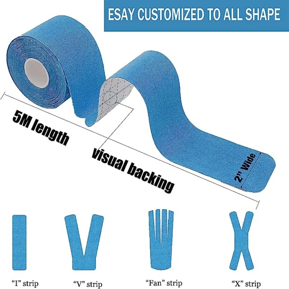 Kinesiology Tape Pro Athletic Sports (4 rotoli, 80 strisce pretagliate) nastro sportivo impermeabile traspirante senza lattice nastro elastico sportivo