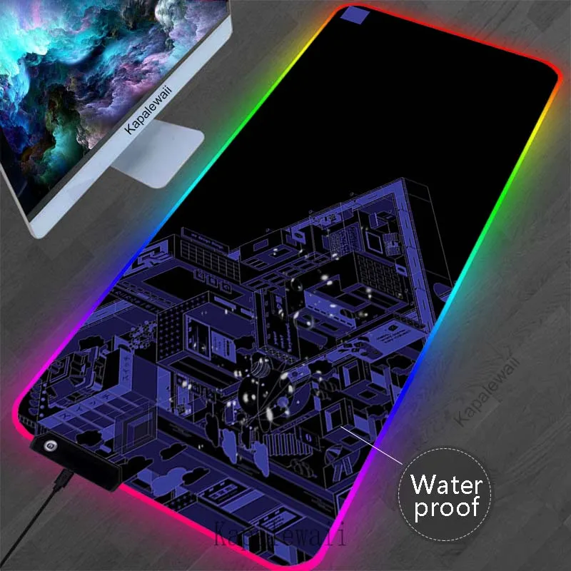 

LED Luminous Utopia Accessories Mousepad LED Computer Laptop Speed Mouse Pad Gamer Extended Mouse Mat Rubber Waterproof Desk Mat