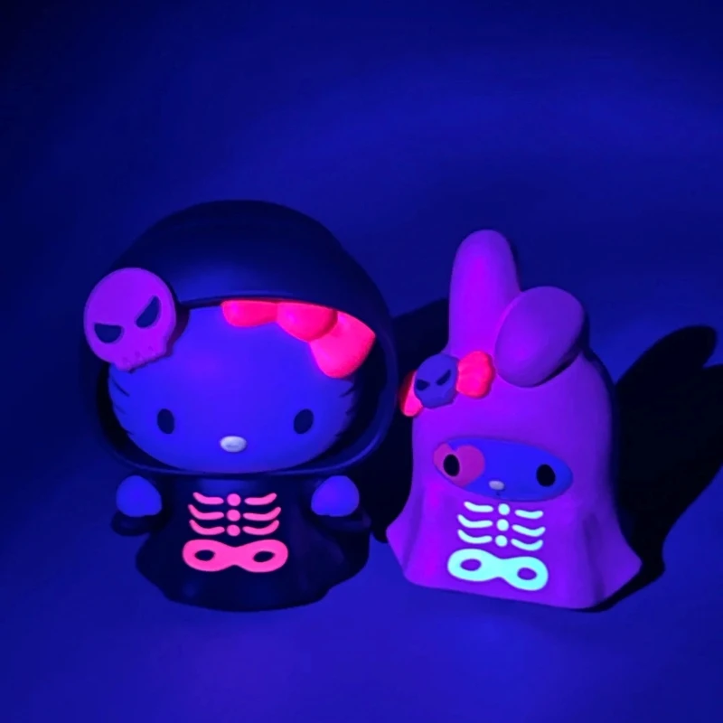 Kitty Kuromi Pochacco Halloween Mischief Night Series Blind Box Cute Resin Figure Model Fun Ornament Cartoon Toy Surprise Gift