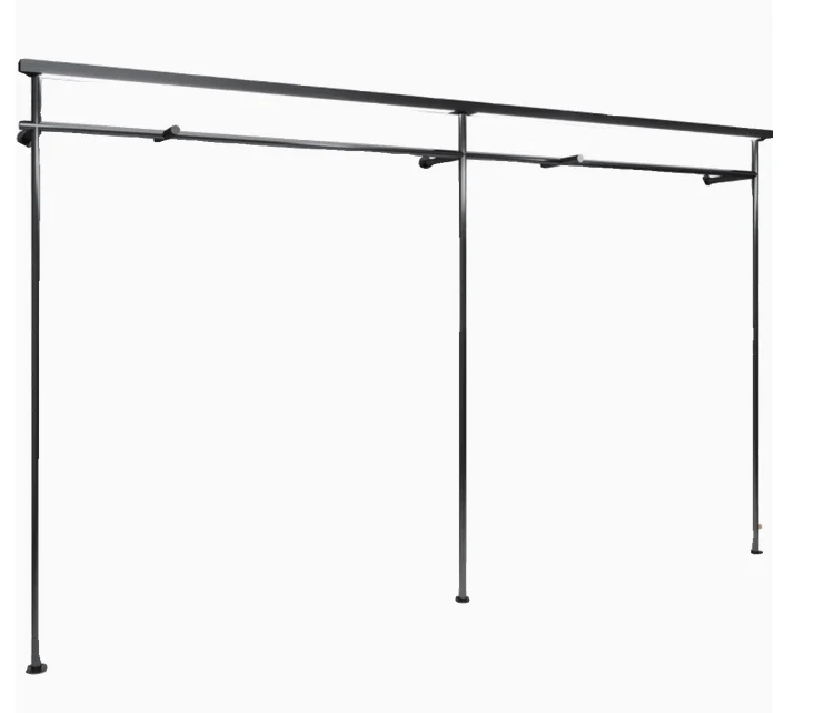 Clothing store display rack wall mounted LED wall mounted iron hanging clothes display rack