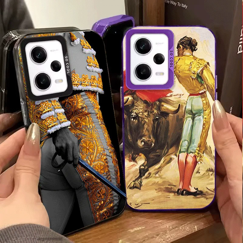 Bullfight Bull Fighter Matador Soft Phone Case for Samsung Galaxy S24 S25 FE S26 Edge S23 Ultra S22 Plus S21 + Shockproof Cover