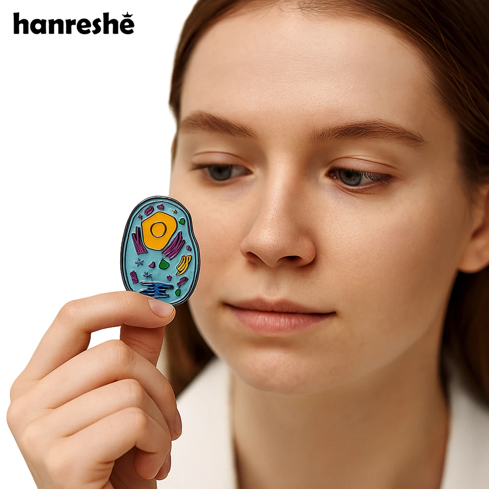 Hanreshe Colorful Enamel Biology Bacteria Brooch Science Lab Jewelry Badge Pins for Biologist Scientist Jewelry