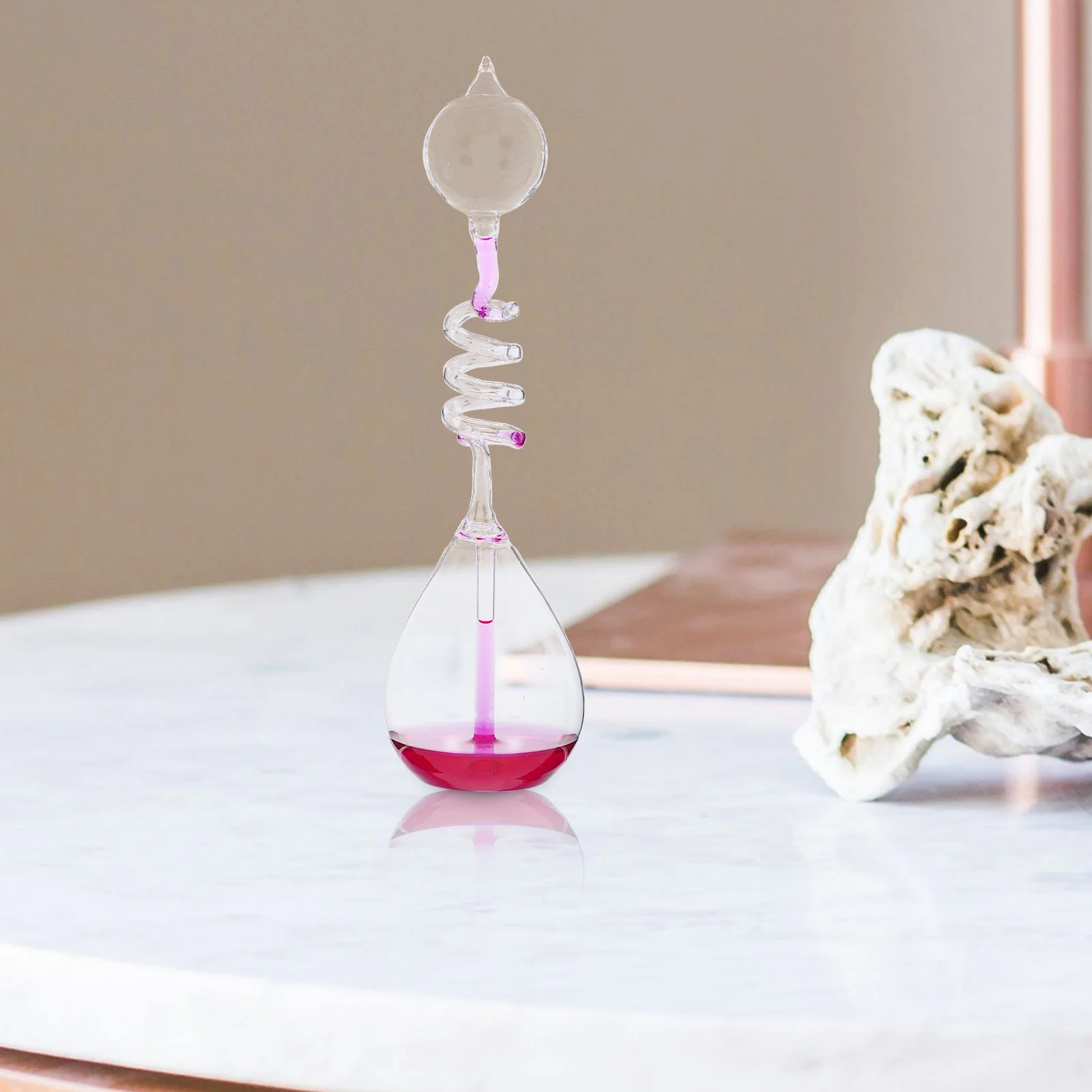 Creative Heat Transfer Bottle Desktop Decoration Purple Glass Craft Hourglass Timer Novelty Decorative Item Love Theme