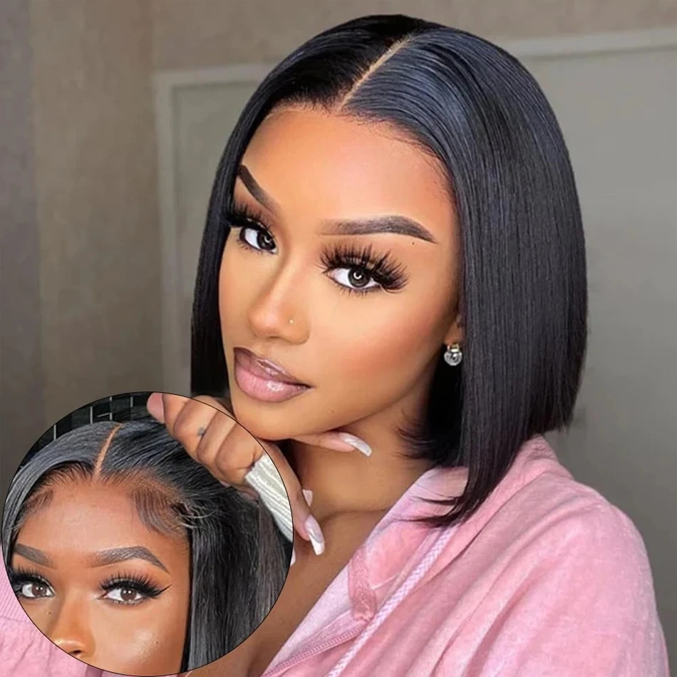 

12A Ready To Go Bone Straight Bob Wig Lace Frontal 100% Human Hair Wigs For Women Short Bob Wig Lace Front Wig Glueless Wigs