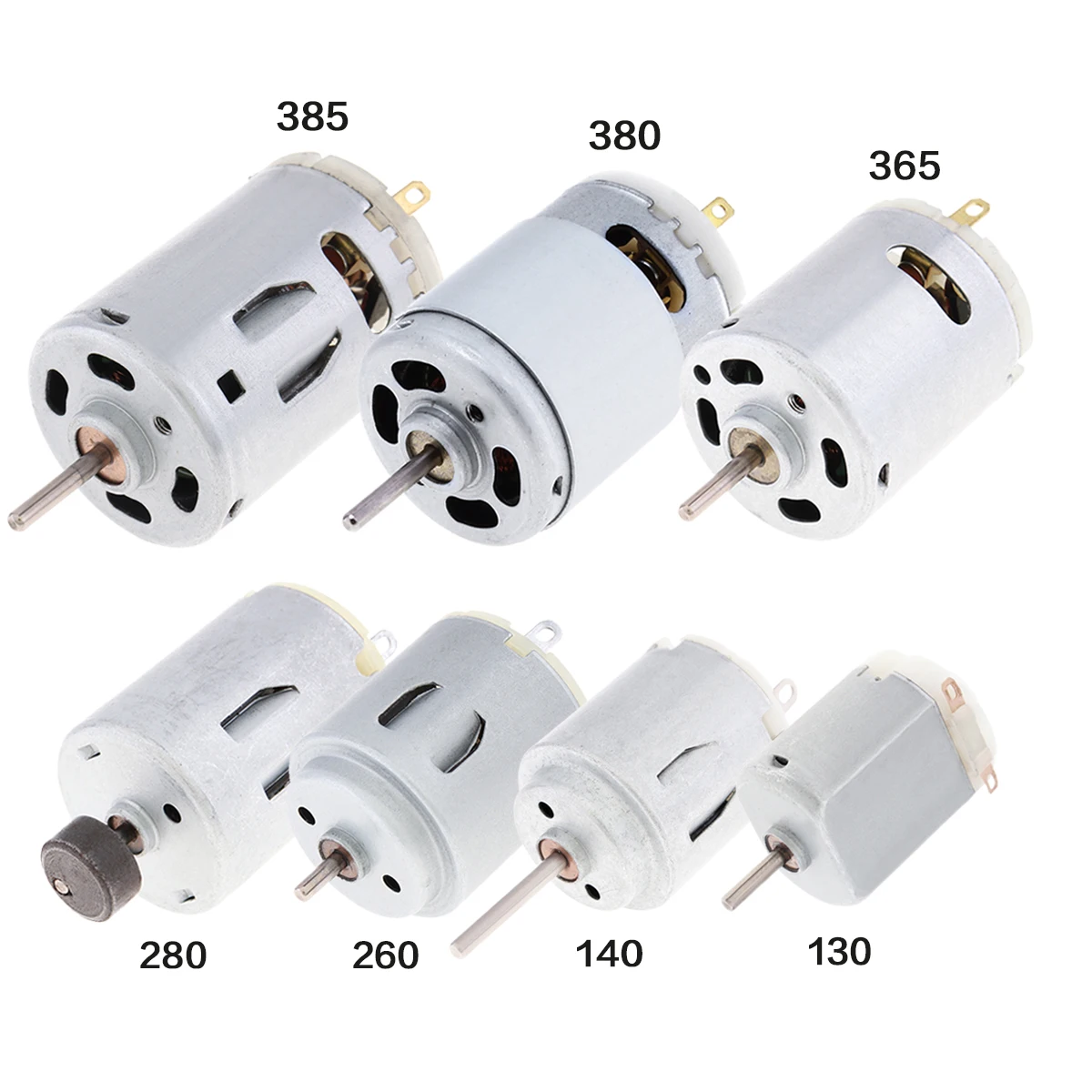 Motor eléctrico de cepillo de carbono de alta velocidad para secador de pelo, Mini Micro Motor RS365 DC 3V, 6V, 12V, 130, 260, 280, 380, 385