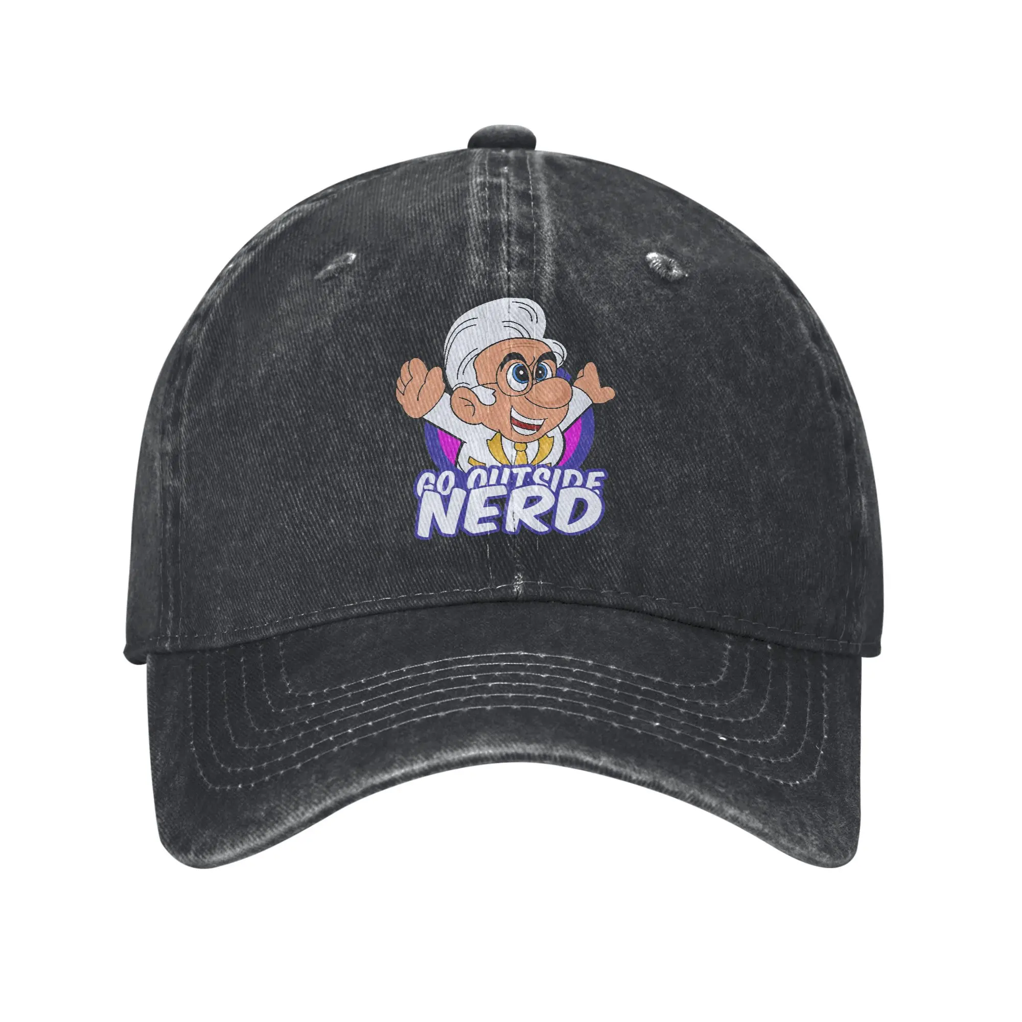 

Summer Go Outside Nerd Baseball Cap Sun Adjustable Design Washed Trucker Hat Unisex Men Casual Outdoor Sports Baseball Caps