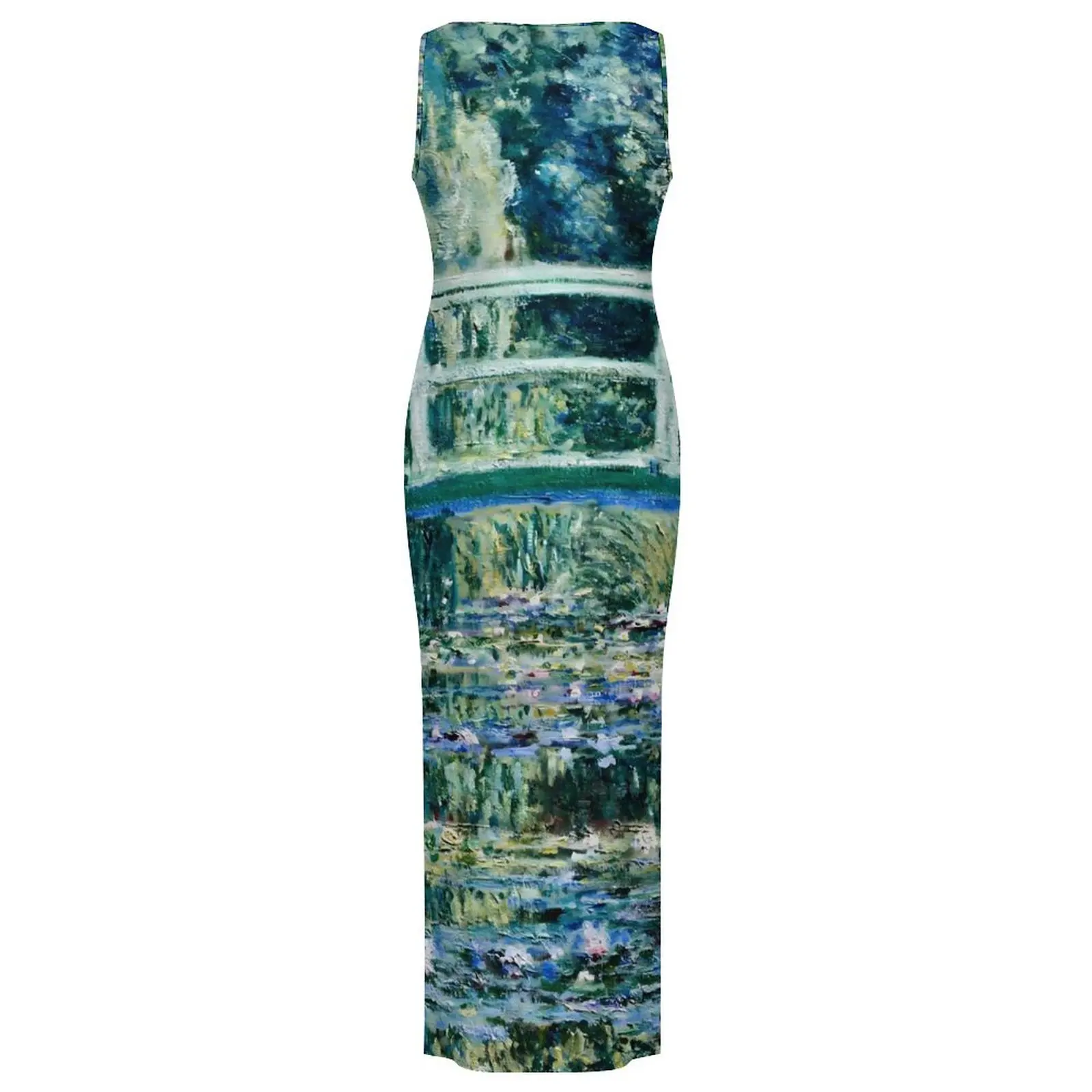 Water Lily Dress Sleeveless Claude Monet Streetwear Maxi Dresses Modern Bodycon Dress Women Design Oversized Clothes