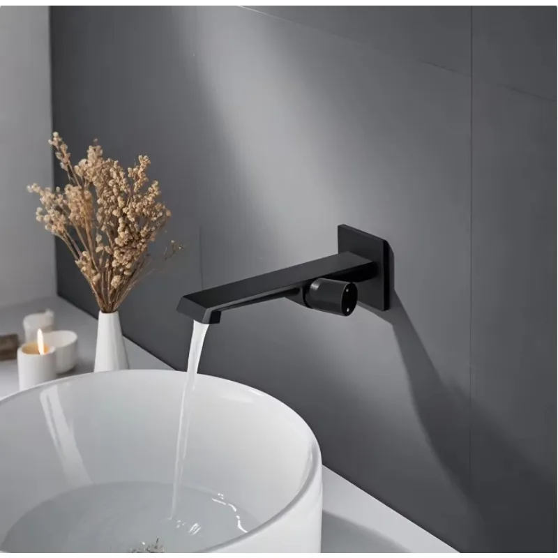 

Contemporary Sleek Copper Wall-Mounted Basin Reliable Performance Modern Aesthetics Brass Material Ceramic Valve Basin Taps