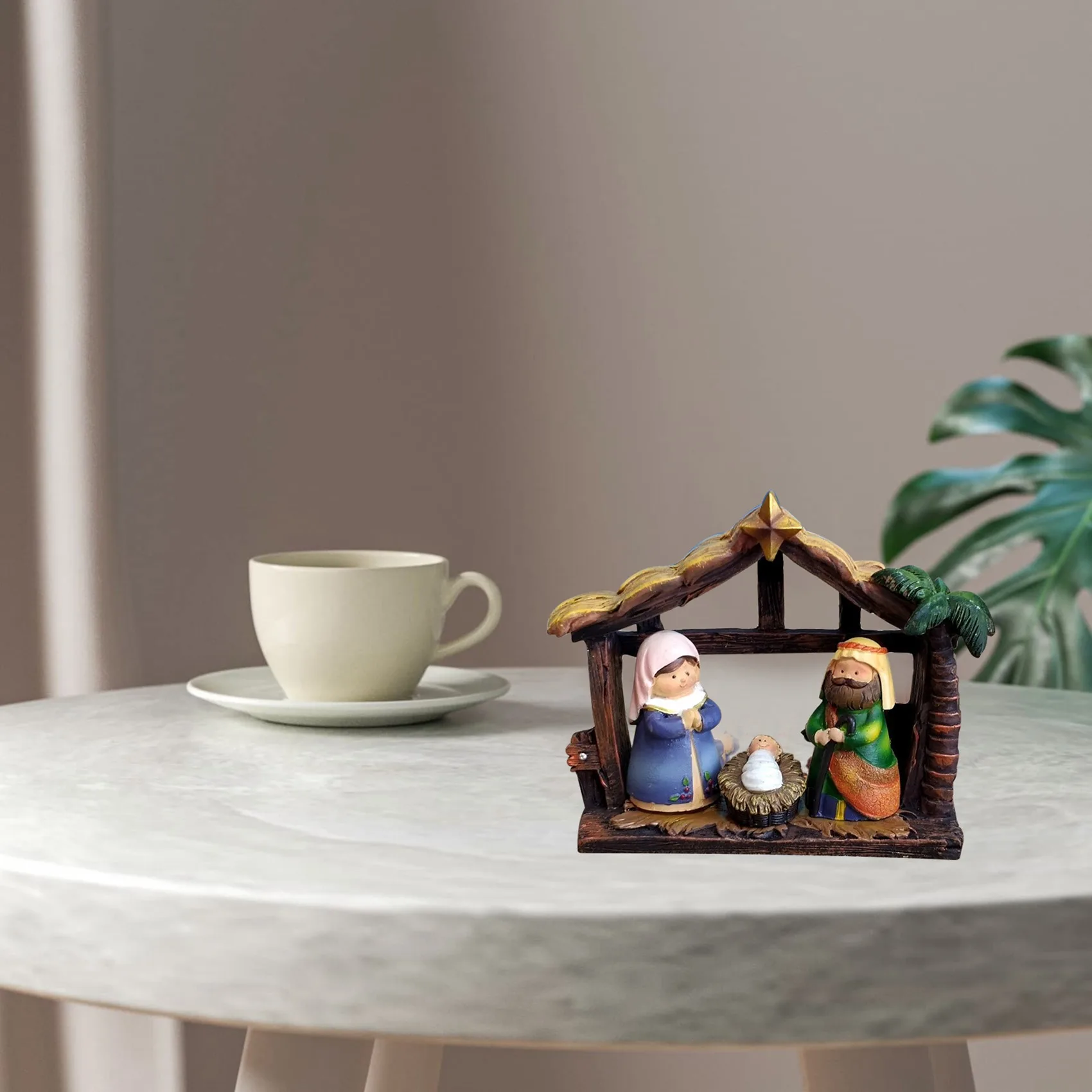 SDFC-Christmas Nativity Scene Crib Figurine Set With Nursery Holy Family Figurine Statue Christmas Table Decorations