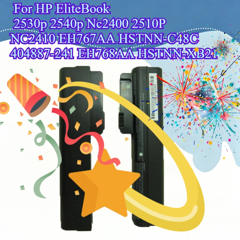 

Аккумулятор для ноутбука HP EliteBook 2530p 2540p Nc2400 2510P NC2410 EH767AA HSTNN-C48C 404887-241 EH768AA HSTNN-XB21, 6 элементов, 5200 мАч