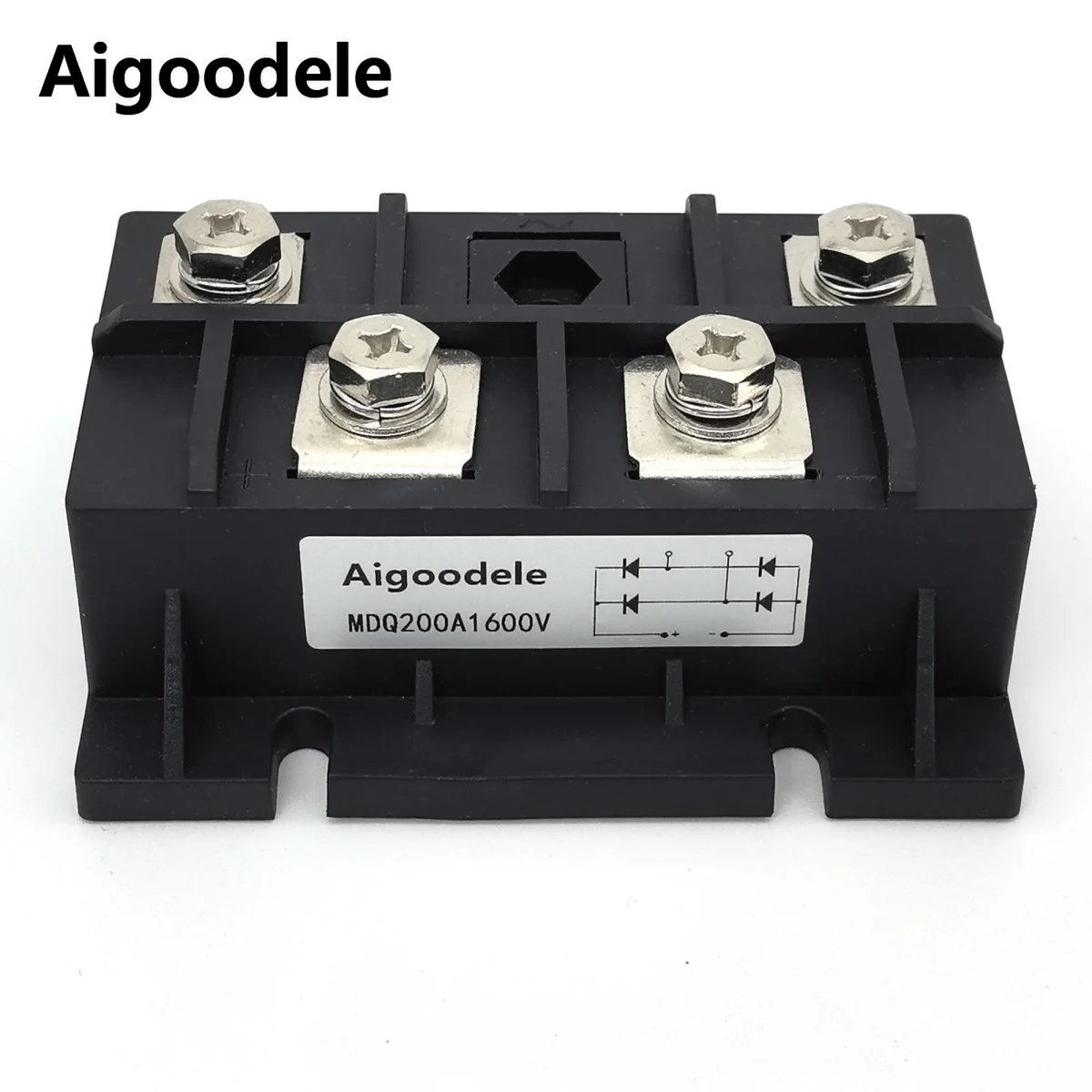 Volt Silicon Single 1 Phase Diode Aigoodele Metal Case Bridge Rectifier MDQ 200A Amp 1600V Single Phase Rectifier Bridge Module