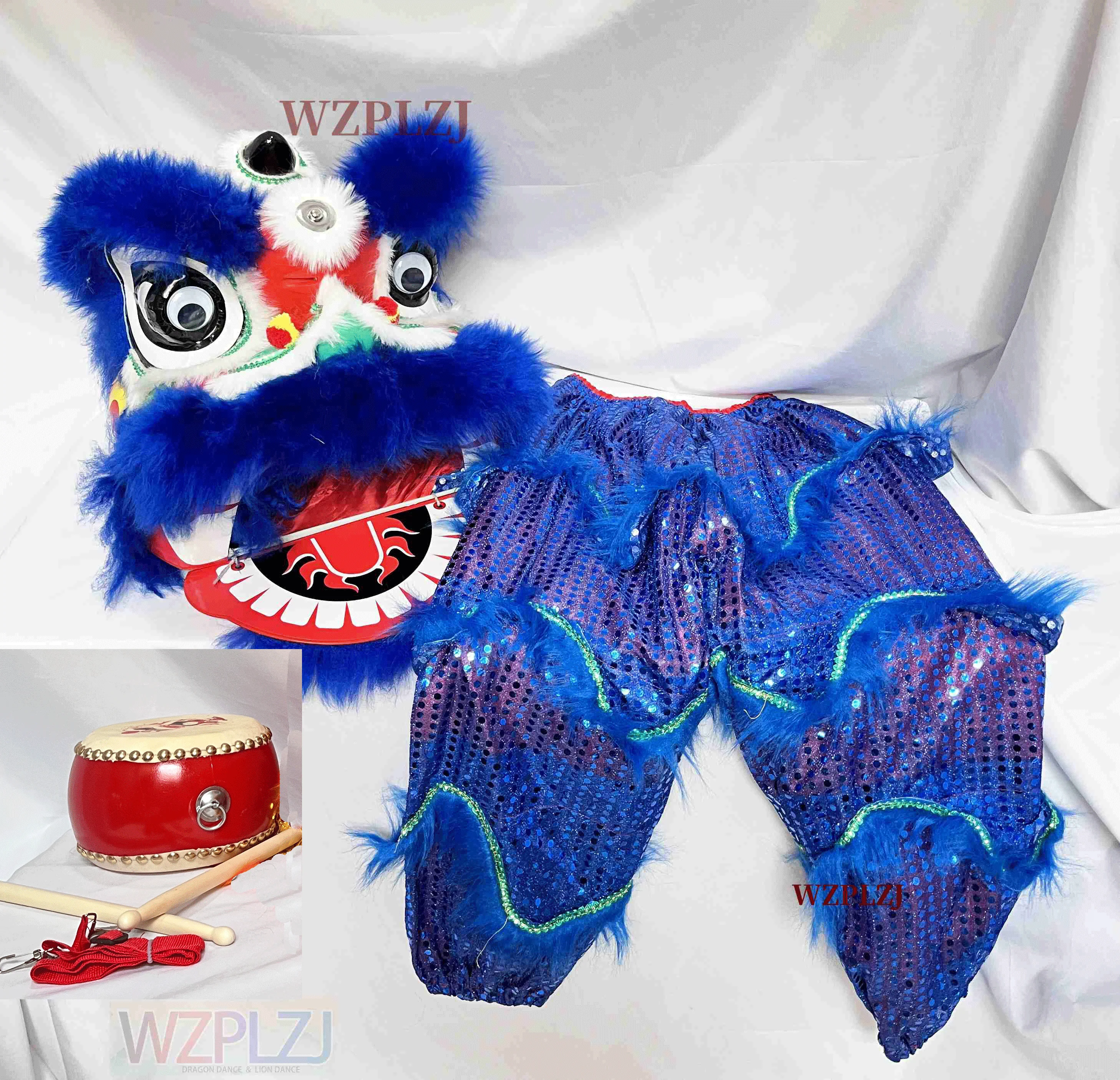 Classic 12 inch Lion Dance Costume Drum pants  3-5 Age Kid Child Props Stage  Outdoor Party Carnival Festival Parade