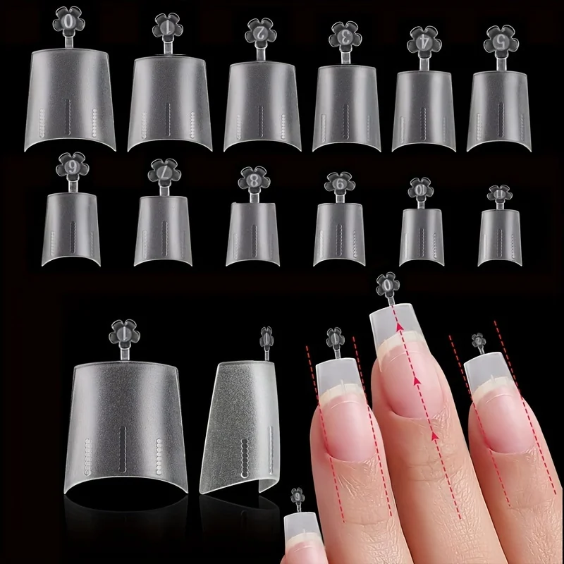 Medium Square Nail Art False Nail Stickers, 600 Pieces of Soft Gel X Nail Art False Nail Stickers, Square Matte Transparent Semi-Covering Acrylic