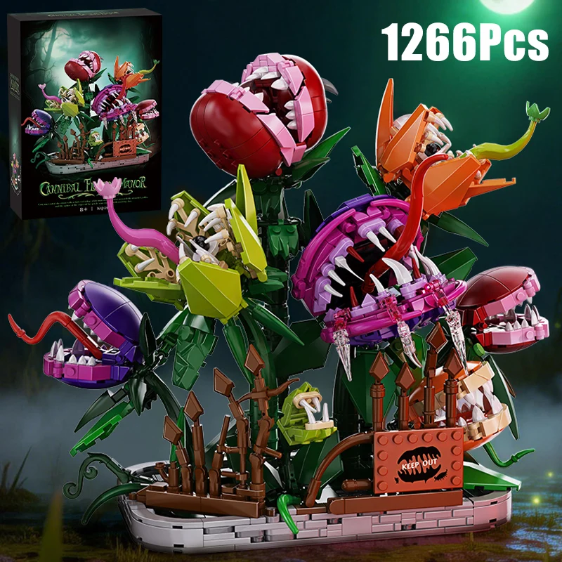 

Creative 1266Pcs Carnivorous Plant Manor Building Blocks MOC Man-eating Flower Garden Bricks Home Decoration Toys Boy Gift