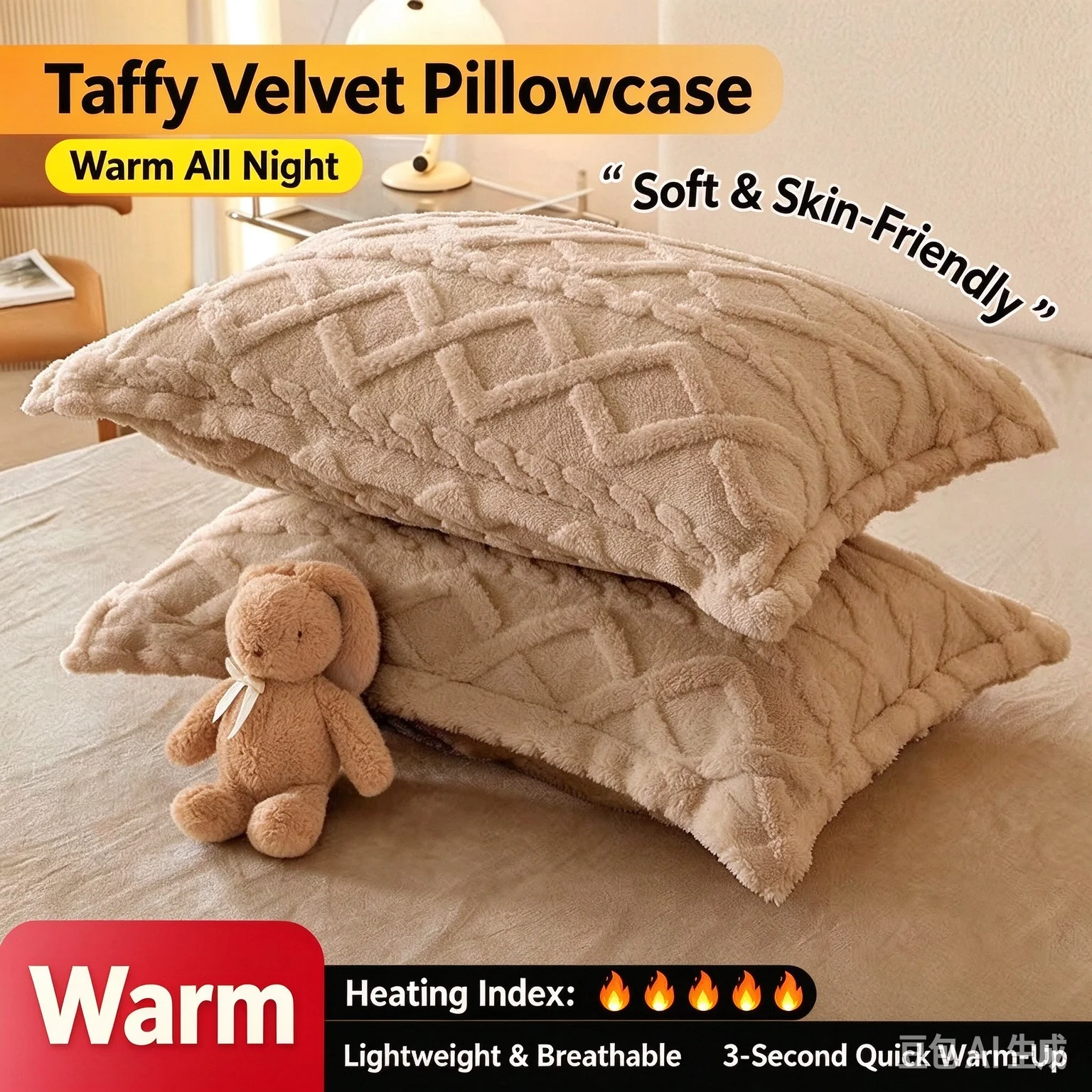 2pcs Pillowcase Taff Velvet Pillow Cover 48x74cm Pillowslip Rectangle Cushion Cover Warm Pillow Case Fundas De Almohada