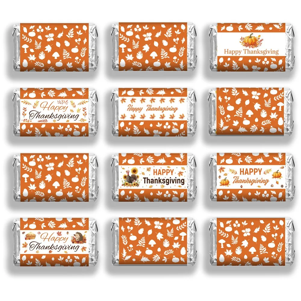 Leaf Paper Self Adhesive Mini Bar Wrappers Baby Shower Lable Stickers for Baby Boys Girls Shower Decor Mixed Shapes