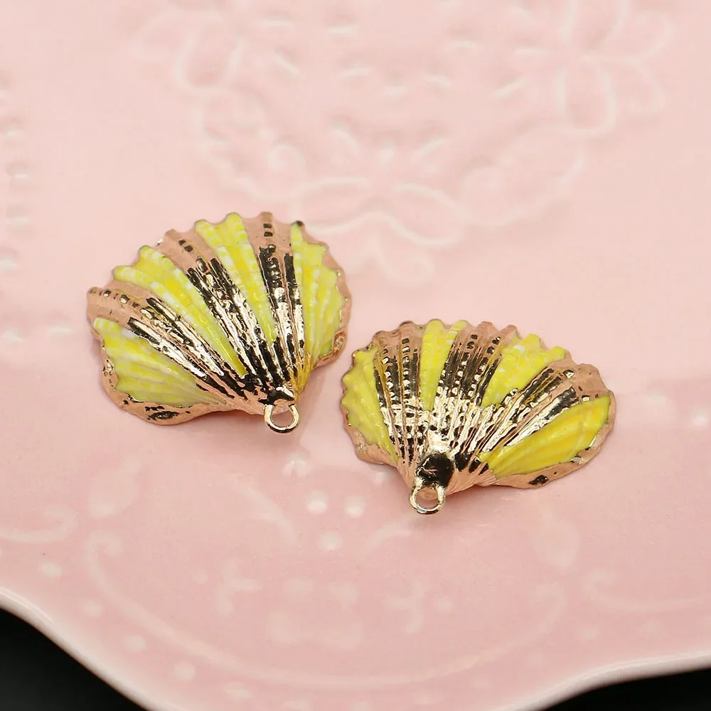 

Стильные классические подвески из натуральной ракушки, позолоченные, с трехзубчатым креплением, окрашенные, в виде волосатой моллюски, в морском стиле, аксессуар для DIY