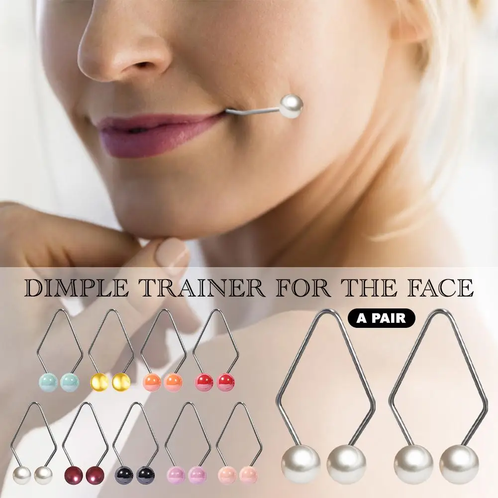 2 sztuk/zestaw do tworzenia wgłębień na twarz łatwe do noszenia kobiety dołeczki trener rozwija naturalny uśmiech perły modne akcesoria jubilerskie