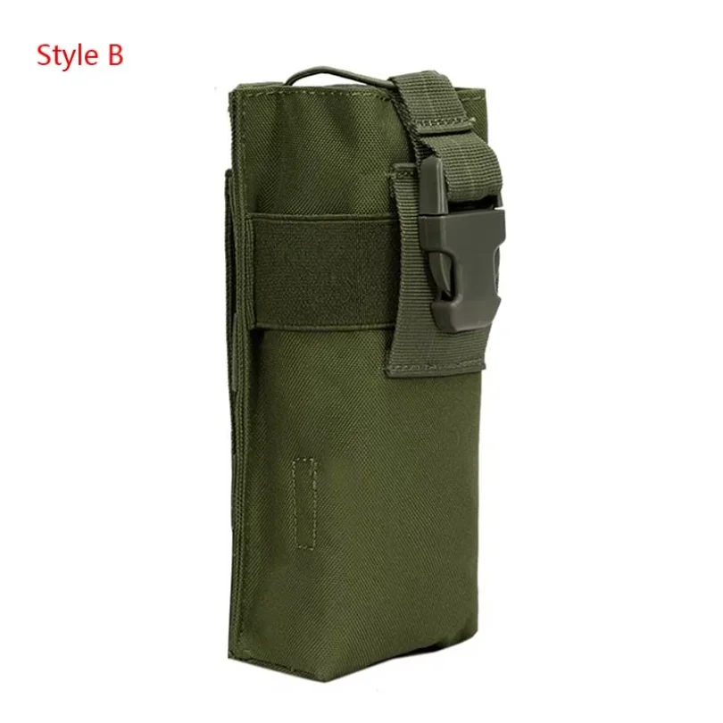 Tactical Nylon MOLLE Radio Pouch, Durable Walkie-Talkie Holder & Water Bottle Holster for Camping Hiking Outdoor Sports