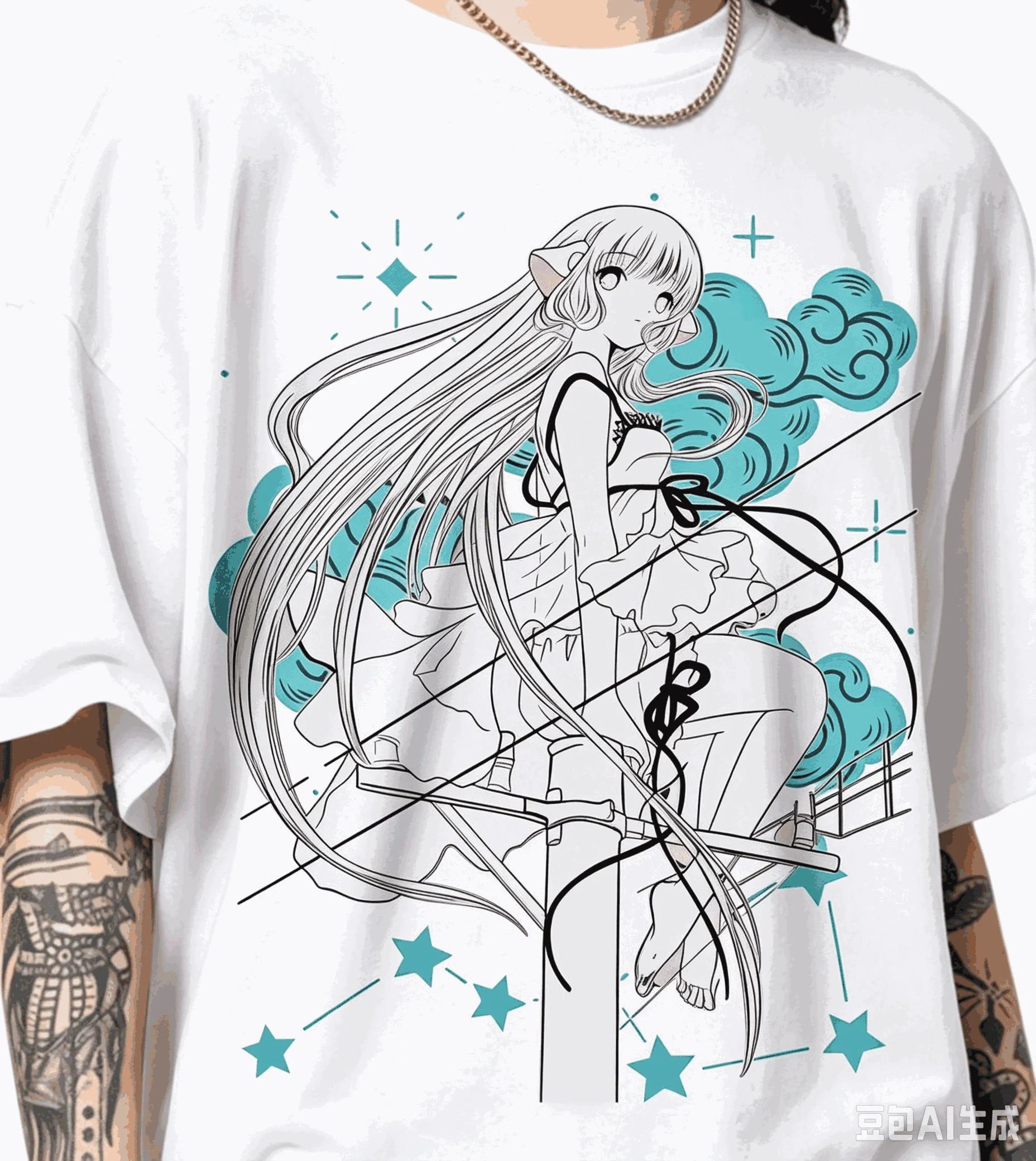 2026 Sommer Bestseller Anime Chobits Vintage Baumwolle Chii T-Shirt Y2K Unisex Weiches Baumwoll-Kurzarm-O-Neck Hip-Hop Casual T-Shirt – Detail 4