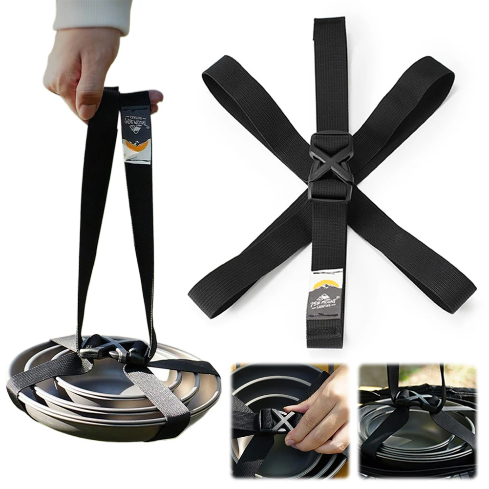 Outdoor Cutlery Packing Strap Multi-Purpose Camping Strapping Strap Luggage Strapping Nylon Strap for Outdoor Pots Bowls Plates