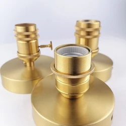 All Copper Ceiling Lamp Holder E27 Screw Ceramic Lamp Cap Knob Switch Brass Surface Wall Mounted Light