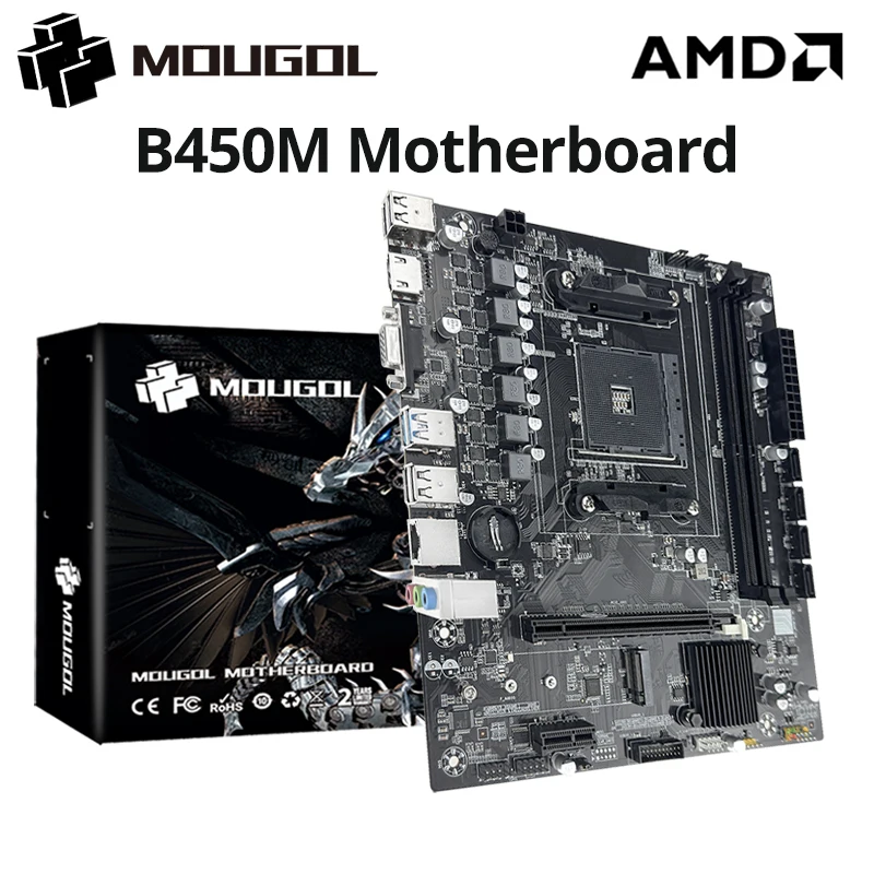 SOYO B450 Motherboard AMD Processor Dual-channel DDR4 Memory AM4 Gaming Mainboard M.2 NVME (Supports Ryzen 5500 5600 5600G CPU)