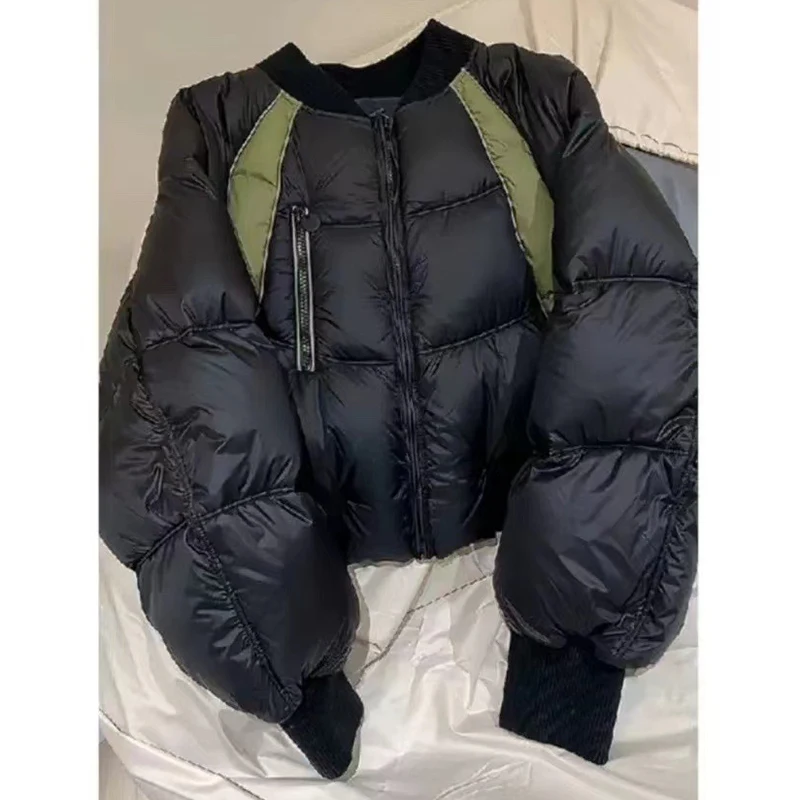 Women’s Winter Cropped Puffer Parka Coat Short Warm Quilted Jacket Long Sleeve Padded Coats Winter Warm Outerwear Puffy Coat