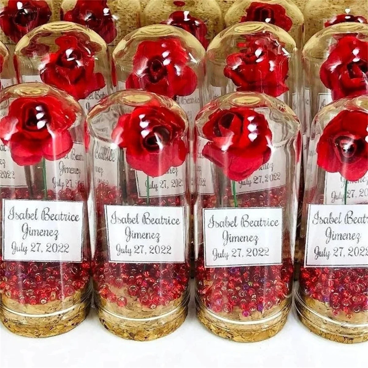 10-50Pcs Wonderful Wholesale Guest Wedding Favors, Bridal Shower Favors, Glass Dome With Rose Decoration for Engagement