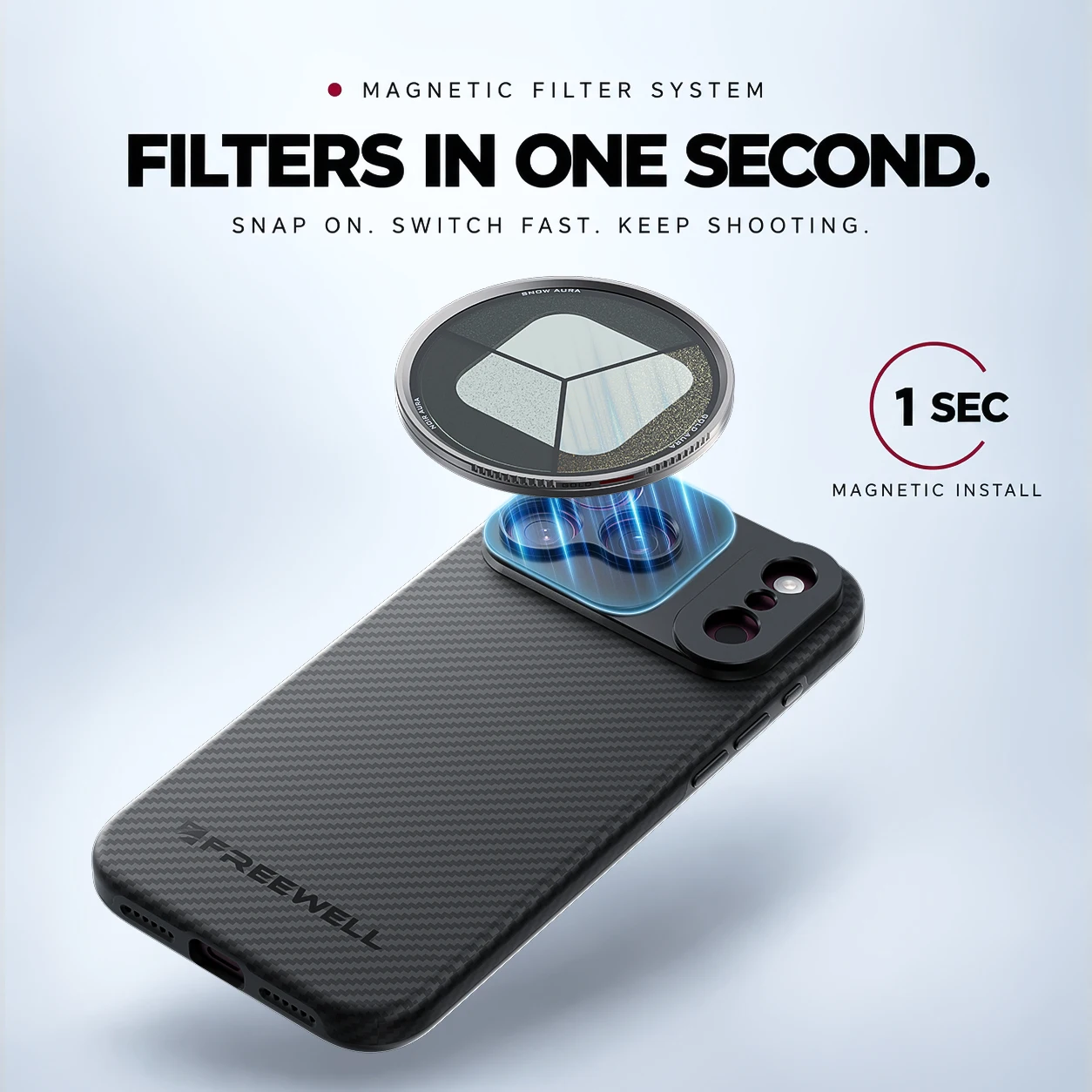 Freewell Filmmaker Mega Kit, mit 17-mm-Handyhülle und 1,33-fachem Gold-Anamorph-Objektiv, für iPhone 18/17/16/15 Pro & Pro Max – Detail 9