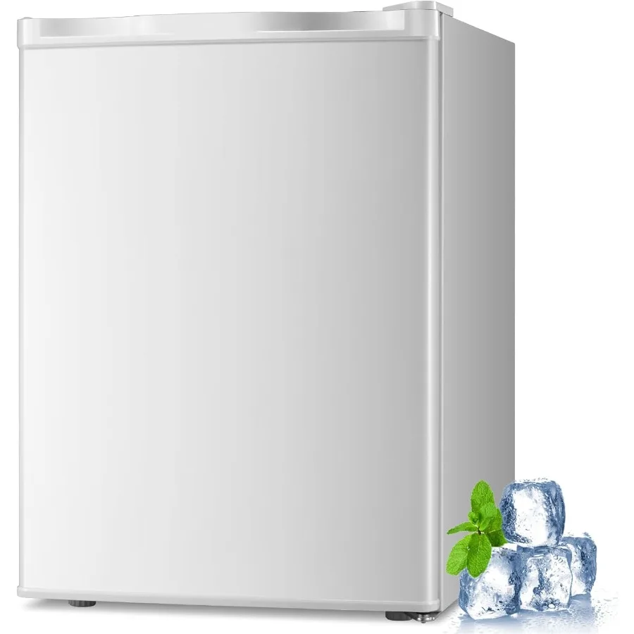 2.1 Cu.ft Small Upright Freezer Compact Mini Freezer with Removable Shelves Adjustable Thermostat Reversible Door Hinge Quiet O